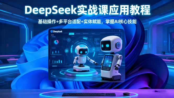 DeepSeek实战课应用教程、基础操作+多平台适配+实体赋能,掌握AI核心技能
